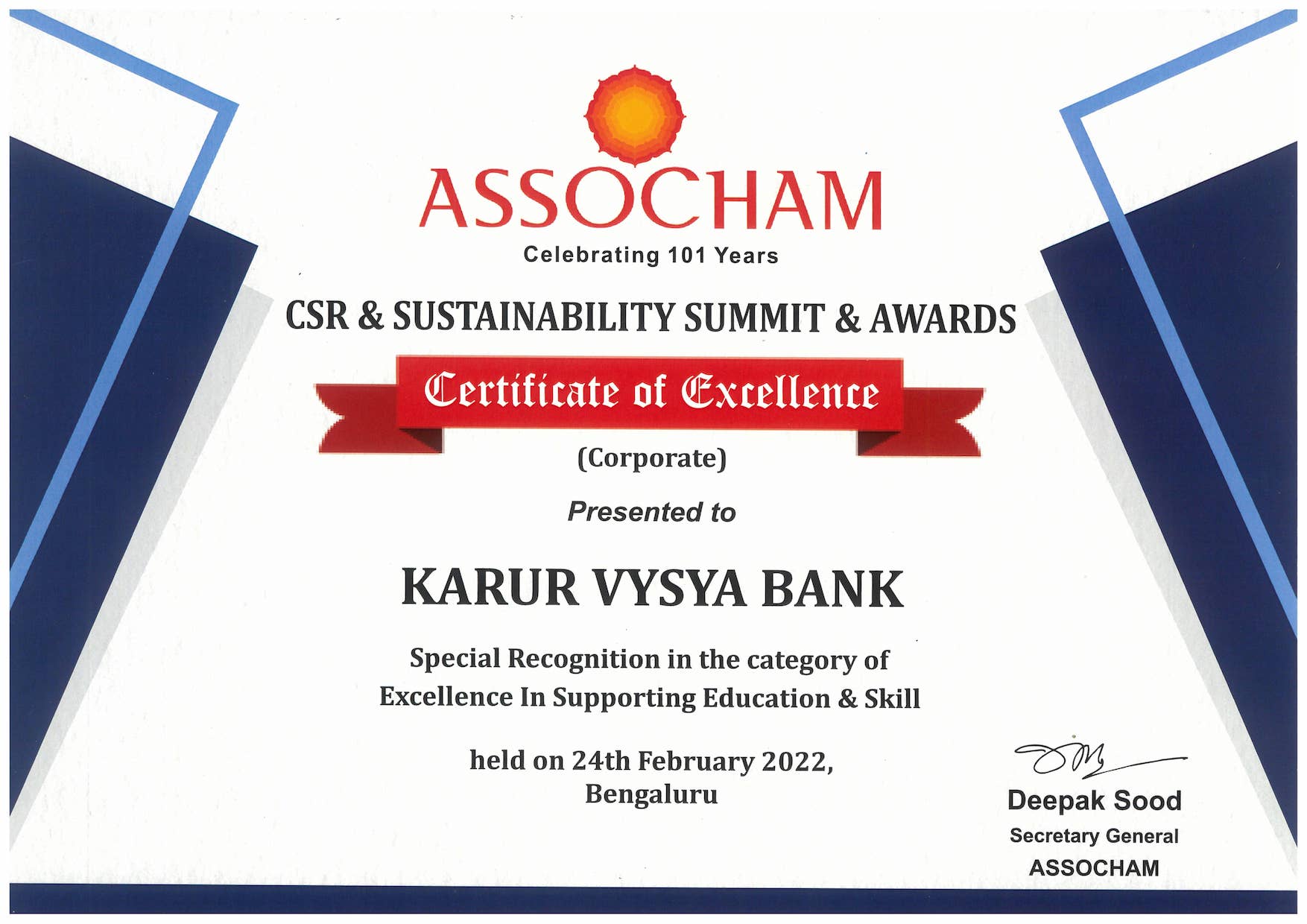 ASSOCHAM CSR and Sustainability Summit and Awards 2021 logo