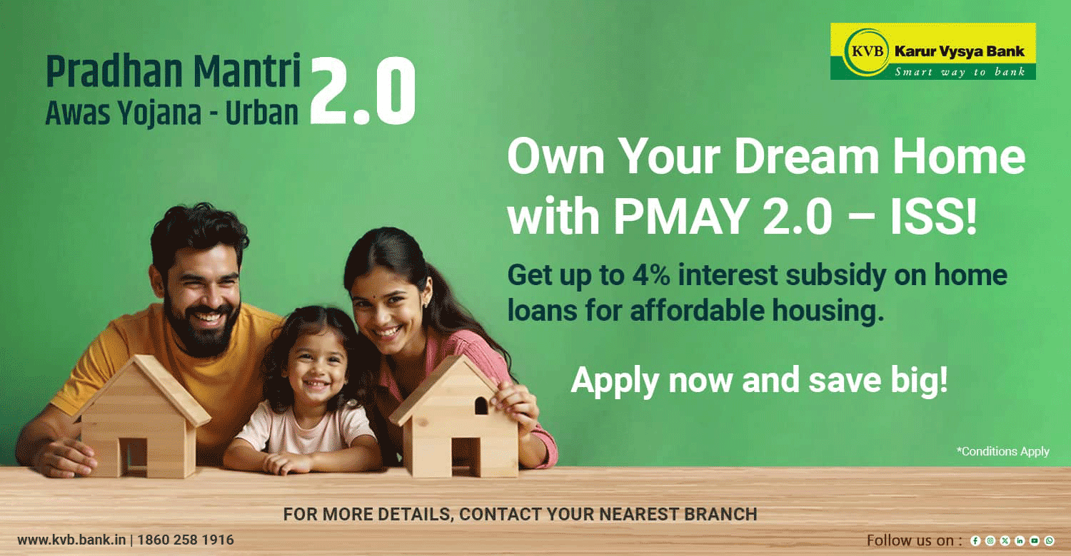Pradhan Mantri ' Awas Yojana - Urban 2.0 Own Your Dream Home with PMAY 2.0 - ISS! Get up to 4% interest subsidy on home loans for affordable housing.