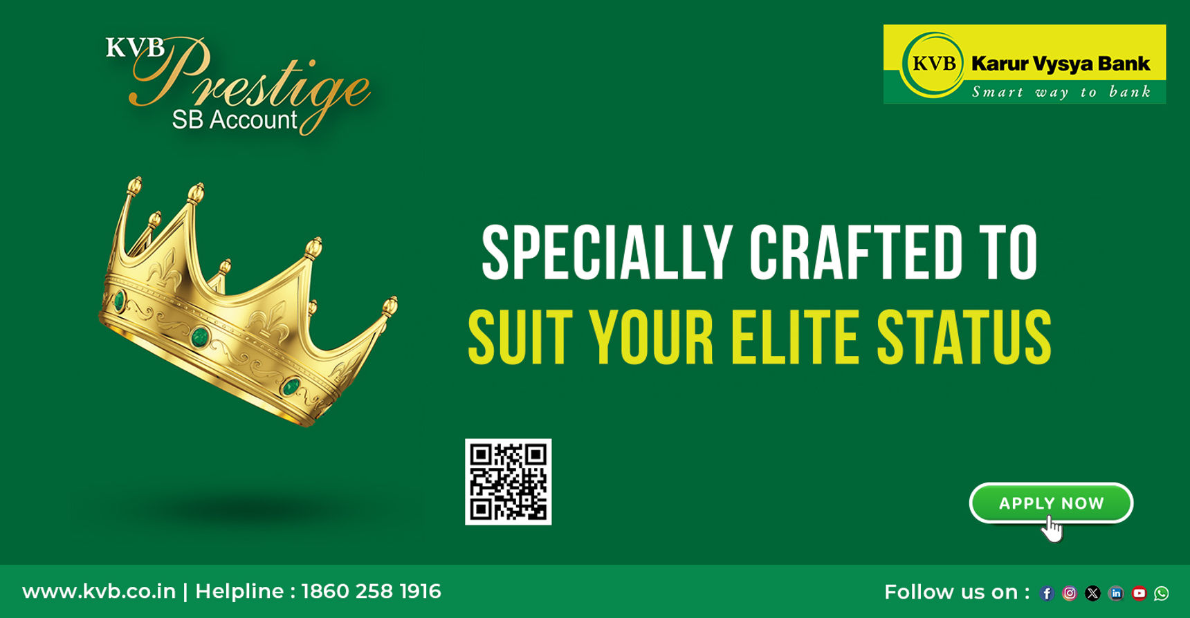 Open KVB's Prestige Savings Account