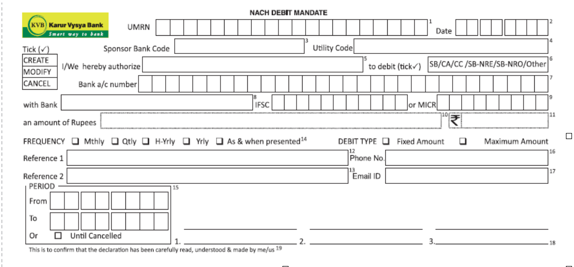 Mandate Form & Guidelines for filling NACH mandate